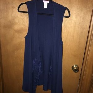 Navy Lilly Pulitzer fringe vest